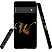 For Google Pixel 6 Pro Case Tough Protective Cover Embellished Letter W