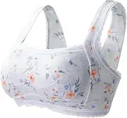 [MidiLi] Seamless Sexy Pocket Bras for Woman Full Coverage Cup Mastectomy Bra Push Up Wire Free Cotton Bralette Underwear (Size : XL/X-Large, Color : Blue)