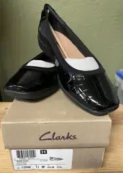 Clarks Haydn Pearl Black Crock Womens Slip-Ons Sz 11 M New With Box