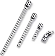 Fahgaer 4 Piece 3/8 Inch Drive Extension Bar Set, 3/8 Inch Drive Socket Extension Set Includes 3, 6, and 10 Inch Extensions