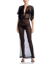 Norma Kamali Obie Sheer Dress Swim Cover-Up