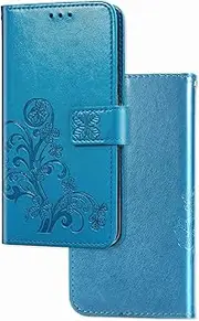 [YukeTop] Case for Oppo A16s, PU Leather Flip Folio Wallet Cover, with Card Slots, Case Cover for Oppo A16s.(Blue)