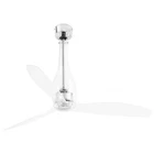 Energy saving Ceiling Fan with Remote Control Eterfan Chrome Transparent 128 CM