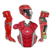 All-Star MVP-PRO Adult Baseball Catcher's Package - Scarlet