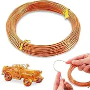 LEREATI 20 Gauge Aluminum Wire, 0.8mm Bendable Metal Craft Wire 32.8 Ft DIY Beading/Floral Wire for Jewelry Making, Sculpting, Dolls Skeleton, Garlands, Weaving and Wrapping (Rose Gold)