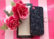 VICTORIA'S SECRET IPHONE 5 5C/S CARD HOLDER MIRROR GLITTER BLACK HARD COVER CASE