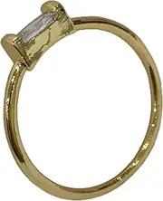 [Generic] Gold Birthstone Rings for Women Gold Stackable Ring Dainty Baguette Gemstone Ring Personalized Jewelry