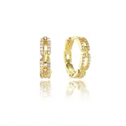 GODDESS LINK HOOP EARRINGS GOLD