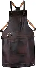 Dark Brown Full Grain Leather Apron Butcher Apron -Cook Apron -BBQ Apron -Cooking Apron - Wood work Apron - Cheff Apron - BBq Grill Gift, Brown