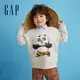 Gap 男幼童裝 Gap x 功夫熊貓聯名 Logo印花圓領大學T-灰色(890546)