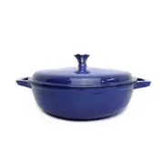 Classica Enamelled Cast Iron Braiser Oven Stovetop Cookware 30cm Blue