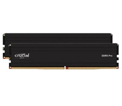 Crucial Pro 32GB (2x16GB) DDR5 UDIMM 6000MHz CL48 Black Heat Spreader Support In
