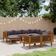 10 Piece Garden Lounge Set with Cushion Solid Acacia Wood vidaXL