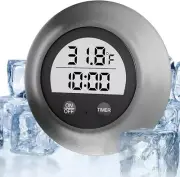 Suoimk Silicone Cover Ice Bath Thermometer with Timer, Waterproof Floating Cold