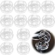 12PCS Stove Knob Covers, Oven Knob Lock Security Knob Cover Guards Cooker Switch Protective Cover for Baby Toddler Child Kitchen Safety (Transparent)