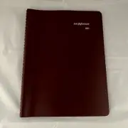 2001 DayMinder Planner Large Monthly Hardcover 8" x 11-3/4" Brown Maroon