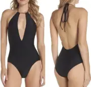 Ted Baker London Pikaa Halter one piece Swimsuit Black Sz US 6 / Ted 2