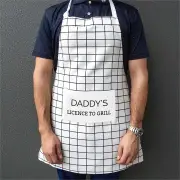 Adult White Check Linen Apron