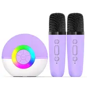 Portable Mini Karaoke Machine for Kids, Bluetooth Speaker with Wireless Microphone,MP3 Player,Perfect for Birthday and Family Parties(2 Mic)
