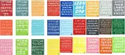 Stencil Set 15 xAlphabet & Num 12 xALEF Bet (8x10 inches) Multicolor 27pack