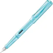 LAMY safari aquasky - Fountain Pen with ergonomic grip & polished steel nib in size F - ideal for any Writing & Calligraphy - including LAMY T 10 blue cartridge - Right-Handed