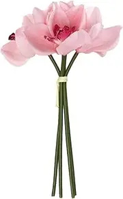 Generic Moisturizing Realistic Orchid, Artificial Cymbidium Orchid, Ornament with A Long Stem, for Party, Dining Room, Woman, Girlfriend, Couple, Light Pink, as described