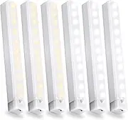 MSETGRD 6 Pack Motion Sensor Under Cabinet Light, Magnetic Rechargeable 8 Inch LED for Stair Bedroom Cupboard