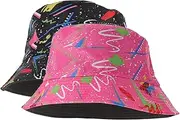 [WHAMVOX] Pcs Retro Bucket Hat Wide Brim Sun Hat Men's Outdoor Sun Cap Stylish Geometric Print for Beach Travel Hiking