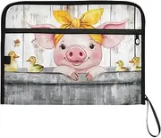YMXFXP Expandable Filing Folder Pig Bathtub Duck Funny, 13-Pocket Funny Cute Design with Sticky Labels, A4 Letter Size Document Organizer for Office, School, Boys, Girls
