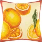 DIY Needlepoint Kit "Orange" Tapestry Pillow Cover Printed Canvas