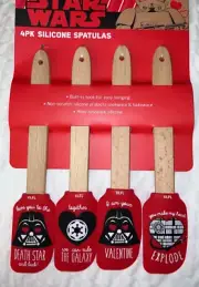 DISNEY STAR WARS VADER VALENTINES DAY 4 Pack SILICONE Mini Spatula NEW