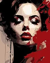 Paint by Numbers for Adults,Oil DIY Painting by Numbers for Beginner Students,Color Canvas Drawing Paintwork with 3 Painting Brushes,DIY Art Craft Acrylic Paints for Room Decor 16x20 Inch