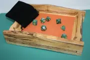 Handmade Natural Edge Spalted Maple Dice Tray with Green Dice Set