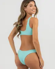 [Roxy] Roxy Women's Aruba High Cut Cheeky Bikini Bottom in Aruba Blue Size XL XL Aruba Blue