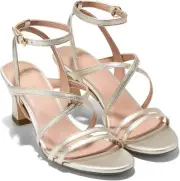 Cole Haan Women's Addie Strappy Sandal Pump 8, Soft Gold Leather