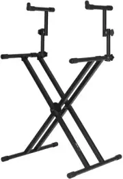 Gator - GFW-KEY-5100X - Deluxe Two Tier X Style Keyboard Stand - Black