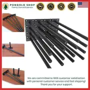 16 Pcs Heavy Duty 10" Floating Shelf Brackets - Concealed Black Steel Supports