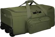 [Goloni] 120L 3-Wheel Rolling Duffle Bag - Heavy Duty Military Deployment Bag, Durable Wheeled Duffle Luggage for Travel, Camping & Outdoor Adventures, Green