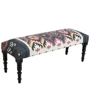 LR Home Southwestern Geometric Handmade Accent Bench NoSize NoColor