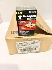 (15pcs) Philips 50 Watt 50PAR20/HAL/NFL30 130V Narrow Flood Light Bulbs