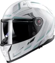 LS2 FF811 Vector II Alizer Helmet, white-silver, Size 2XS for Men White Silver