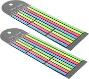 SOPOTUTU 2Pcs Colorful Highlighter Strips Long and Short Sticky Page Marking Tabs Transparent Reading Strips for Enhanced Focus and Visual Tracking Note Taking and Study