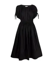drawstring waist cotton dress IT44 black