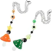 [CVUTOVO] 2pcs Flower Chain Phone Case Charms Creative Mushroom Phone Keychain Strap for Mobile Accessories Stylish and Minimalist Design and Versatile Car Hanging Decoration