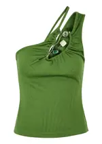 Christopher Esber Folia Float Stretch-jersey Tank - Green - 10 10