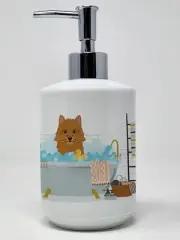 Norwich Terrier in Bathtub Ceramic Soap Dispenser Hand Soap Dispenser Pump