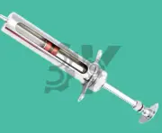 1PCS NEW Stainless steel Glass Syringes Glass Sampler Lab 30cc Glassware 30ml