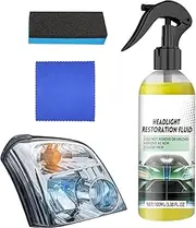 Headlight Restorer Kit - Anti-UV Headlight Scratch Remover | with Sponge Cloth 3.38oz Anti-Scratch Polish Liquid Coating Anti-UV Brighten Cleaner for Auto Exterior Care