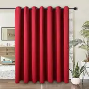 Room Divider Curtains Privacy Blackout Red 8ftx8.3ft Insulated Grommet Sliding Door