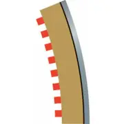 Scalextric C8224 Radius 3 Curve Outer Borders - 4 x 22.5 Degree
